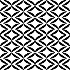 Black and white geometric seamless pattern, abstract background.
