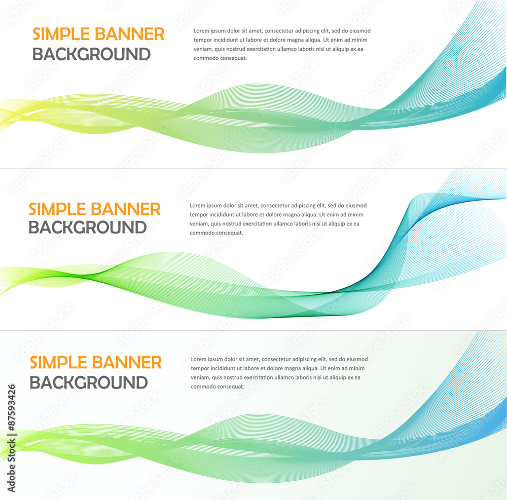Wall mural three absrtact banners with gradiented webs