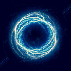 Coil lightning,blue electrical abstract