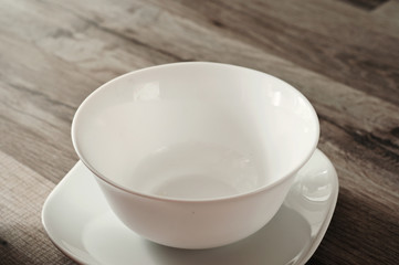 Fasting. empty plate and saucer