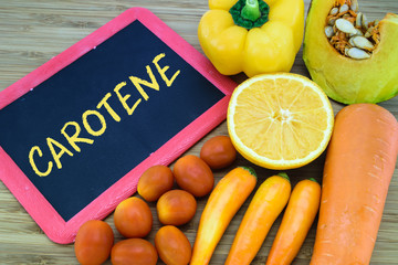 Carotene in orange color fruits and vegetables