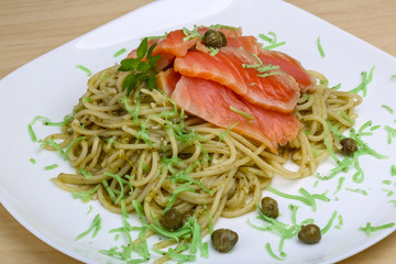 Pasta with salmon