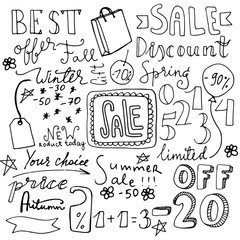 Set of hand drawn doodle icons.