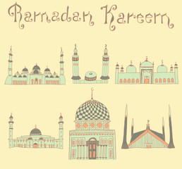 doodles of mosques