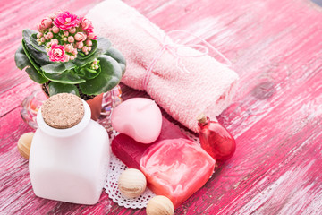 handmade soap on wooden