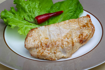 Grilled turkey steak