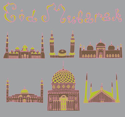 doodles of mosques