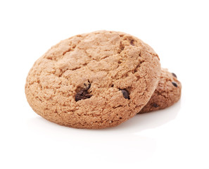 oat cookies on white background