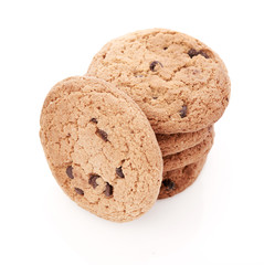 oat cookies on white background