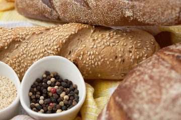 Different bread. Food background.