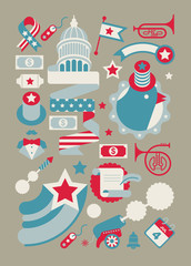 Set of USA patriotic symbols