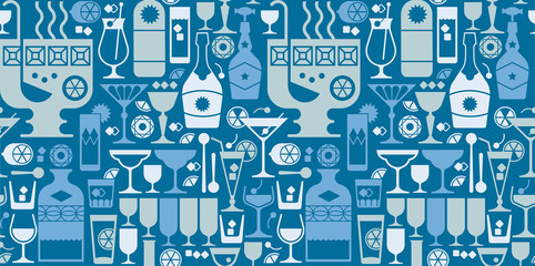 Background with cocktail silhouettes