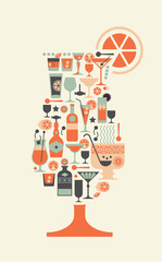 Composition with cocktail silhouettes