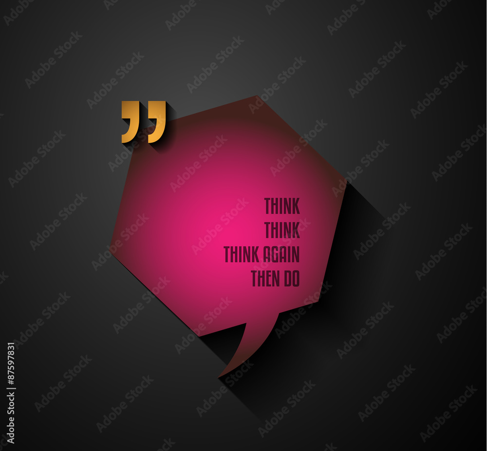 Poster quotation mark frame with flat style and space for text.