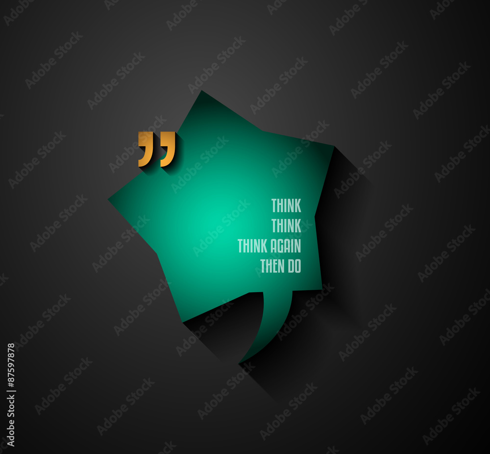 Poster quotation mark frame with flat style and space for text.
