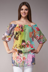 Beauty fashion clothes casual collection woman model brunette