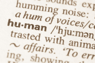 Obraz premium Dictionary definition of word human