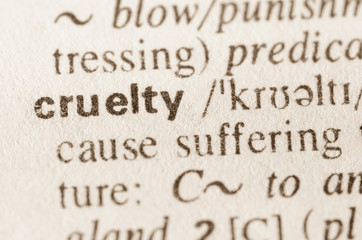 Dictionary definition of word cruelty
