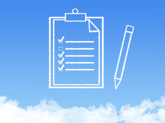 Notepad paper document cloud shape