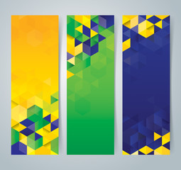 Collection banner design, Brazil flag color background.