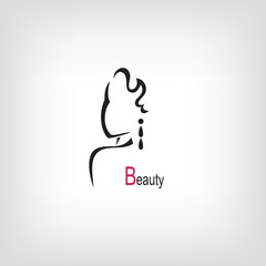 The silhouette of a woman. 