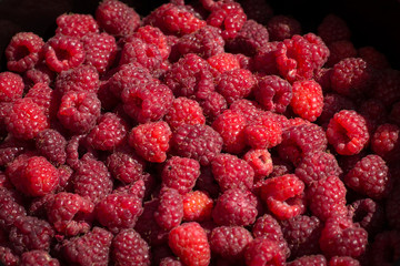 Ripe raspberries detail
