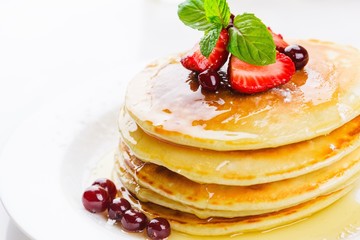 Pancake, Breakfast, Berry Fruit.