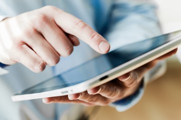 Tablet, using, adult.