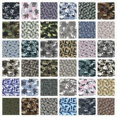 Seamless set of camouflage pattern vector © fafarumba