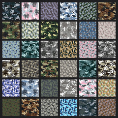 Set of Camouflage seamless pattern.Can be used for background design, military textile. © fafarumba