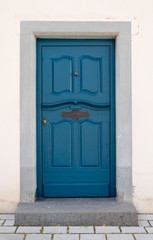 wooden blue door