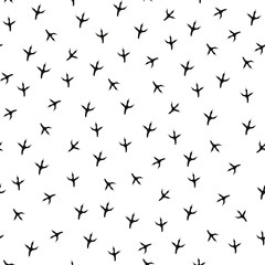 Bird's trace seamless vector pattern