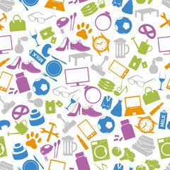 shop department simple vectors icons seamless pattern eps10