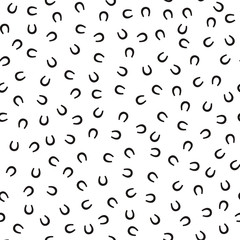 Horseshoe, the Symbol of Good Luck, Seamless Pattern.