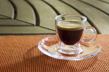 Close up of coffee cup on the table