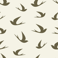 Stylized silhouette swallow, pattern.