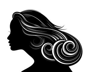 Woman Hair style Silhouette