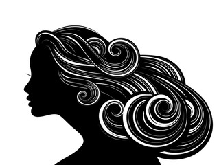 Woman Hair style Silhouette