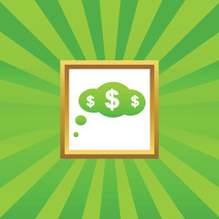 Dollar thought picture icon