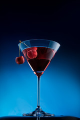 Martini glass with cherries
