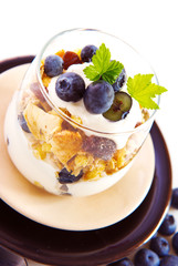 Fresh Yogurt with blueberries .