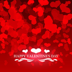 Happy Valentine's day card hearts light vector background