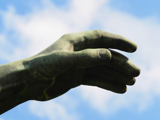 geöffnete Hand Bronze Detail