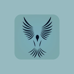 Pale blue flying bird icon
