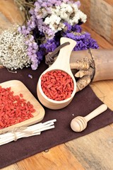 Dry red dried goji berries