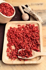 Dry red dried goji berries