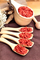 Dry red dried goji berries