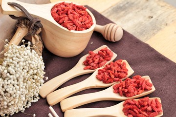 Dry red dried goji berries