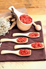 Dry red dried goji berries