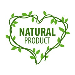 vector logo of a vegetative ornament in the shape of heart